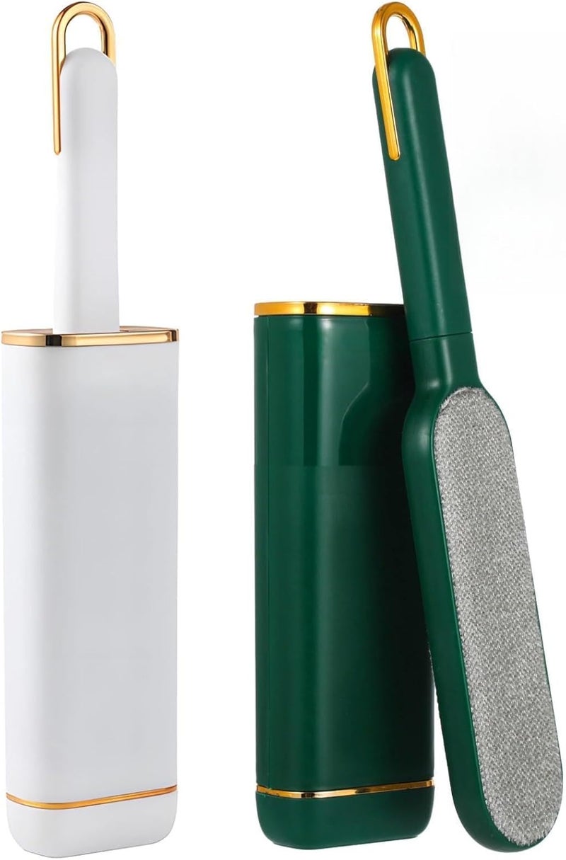 2 Pcs Double-Sided Lint Brushes for Pet Hair, Self-Cleaning Remover with Cases for Clothes, Niture, Car Seats, Couches - Image 1