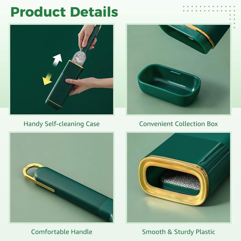 2 Pcs Double-Sided Lint Brushes for Pet Hair, Self-Cleaning Remover with Cases for Clothes, Niture, Car Seats, Couches - Image 2