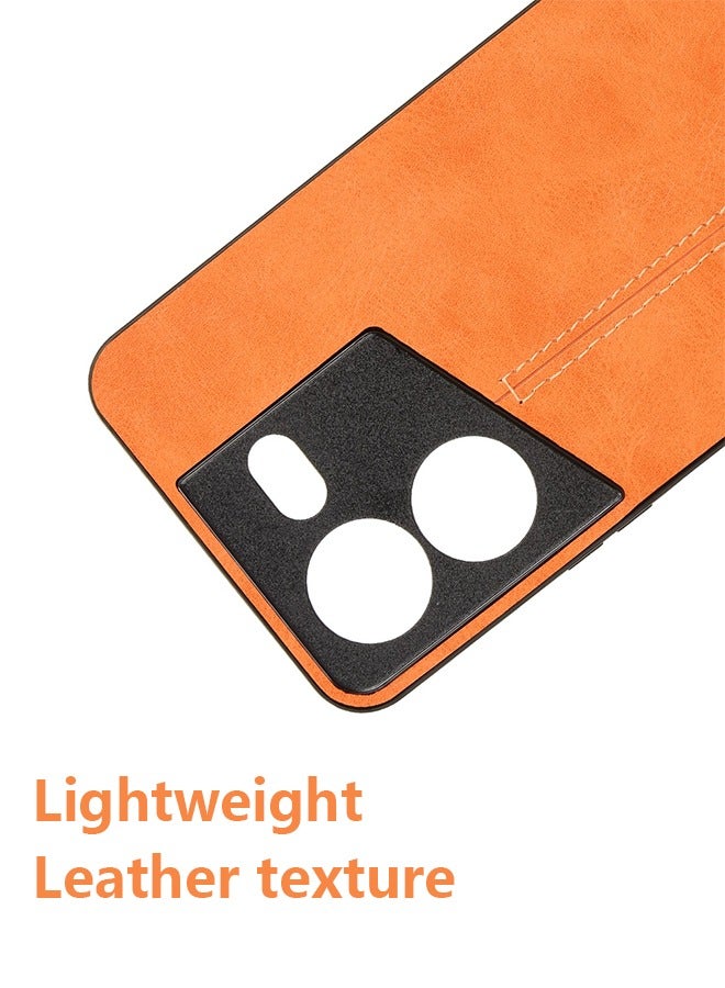 أوكيوز جراب هاتف Tecno Pova 5 Pro رفيع ومرن وناعم مع غطاء كامل فاخر من جلد البولي يوريثان للرجال جراب هاتف كامل متين ومقاوم للخدش باللون الأصفر - Image 5