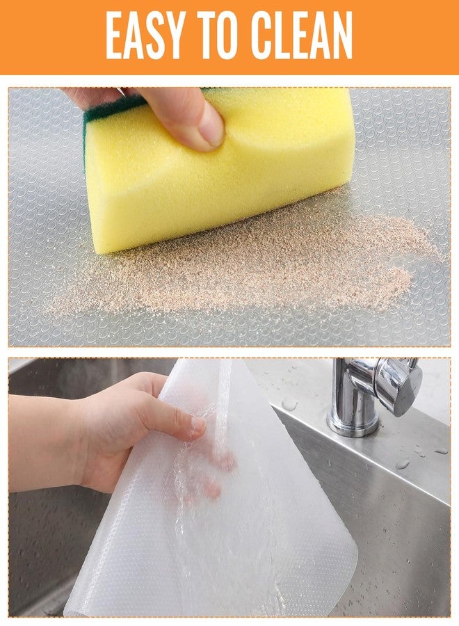 Innconee Lazy Susan Shelf Liner 31 Inch EVA Lazy Susan Shelf Liner Non-Adhesive Protection Mats for Cabinet Fridge Refrigerator Pantry Sink Cupboard Storage (2, Clear, Diamond Pattern) - Image 5