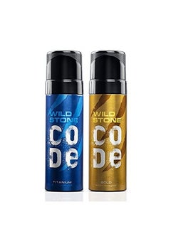 Code Gold & Titanium No Gas Body Perfume Combo For Men Pack Of 2 (120Ml Each)