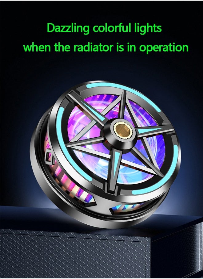 Generic Magnetic Phone Cooling Fan with RGB Lighting Back Clip Dual Purpose Mobile Phone Cooling Fan TEC Rapid Cooling Phone Cooler Low Noise for Gaming Mobile Phone Radiator Mobile Cooler Semiconductor  - Image 3