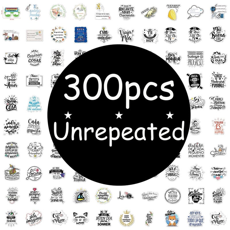1step2dream 300pcs Spanish Inspirational Stickers for Teens Adults Teachers | Motivational Decals | Positive Vision Board Stickers for Journaling Scrapbook,Water Bottles, Laptop | Reward Sticker - Image 2