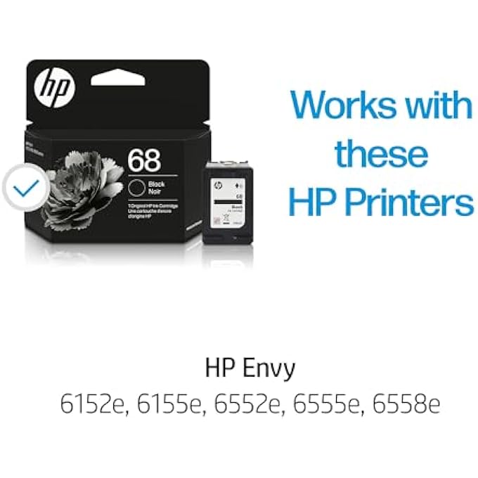 HEWLETT PACKARD 68 BLACK INK CARTRIDGE | WORKS ENVY 6100E, 6500E SERIES | ELIGIBLE FOR INSTANT INK | 7FP21T - Image 3