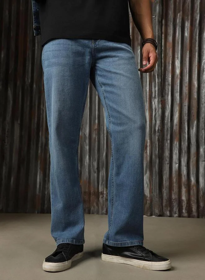 HIGH STAR HIGH STAR Mid Rise Regular Fit Faded Jeans