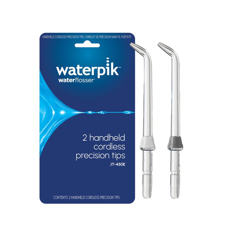 Waterpik Genuine Precision Tips Replacement for Cordless Handheld Water Flossers (Formerly Classic Jet) Refill Heads Nozzles JT-450E, 2 Count (assorted colors) - Image 1