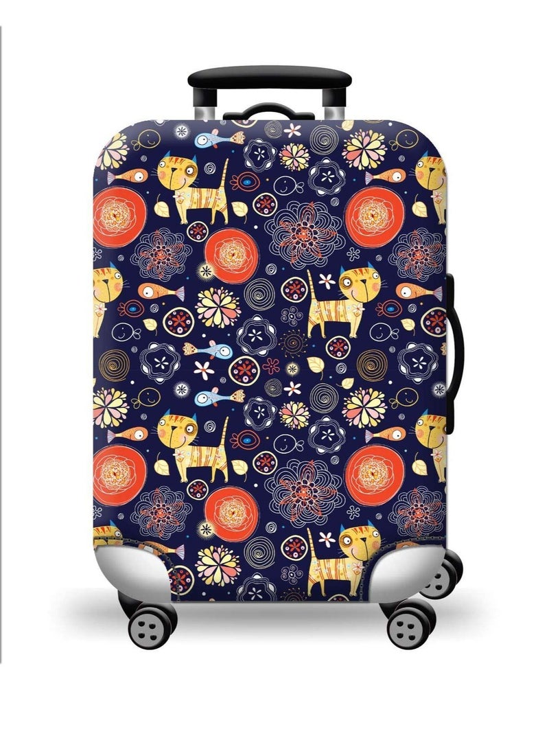 Y&D Washable Luggage Cover, Suitcase Protector Fits L Size, TSA Approved Travel Cover Dustproof Anti-Scratch, Cute Cat, (26-29 inch) - Image 1