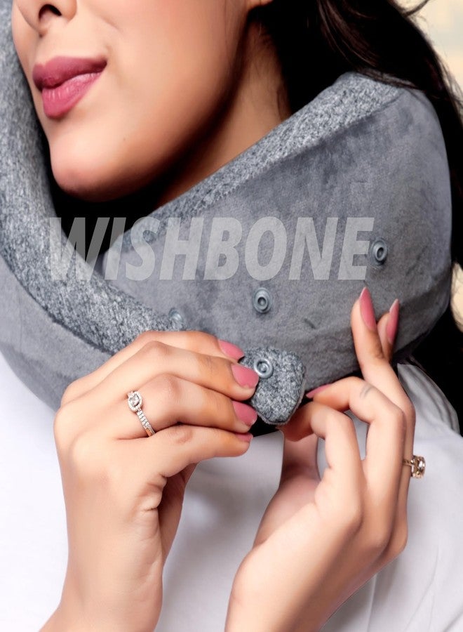 Wishbone Portable Neck Pillow for Travel - Plain Cervical Pillow for Sleeping and Neck Support in Airplane, Car, or Train - Comfortable Travel & Orthopedic Pillow - Image 3