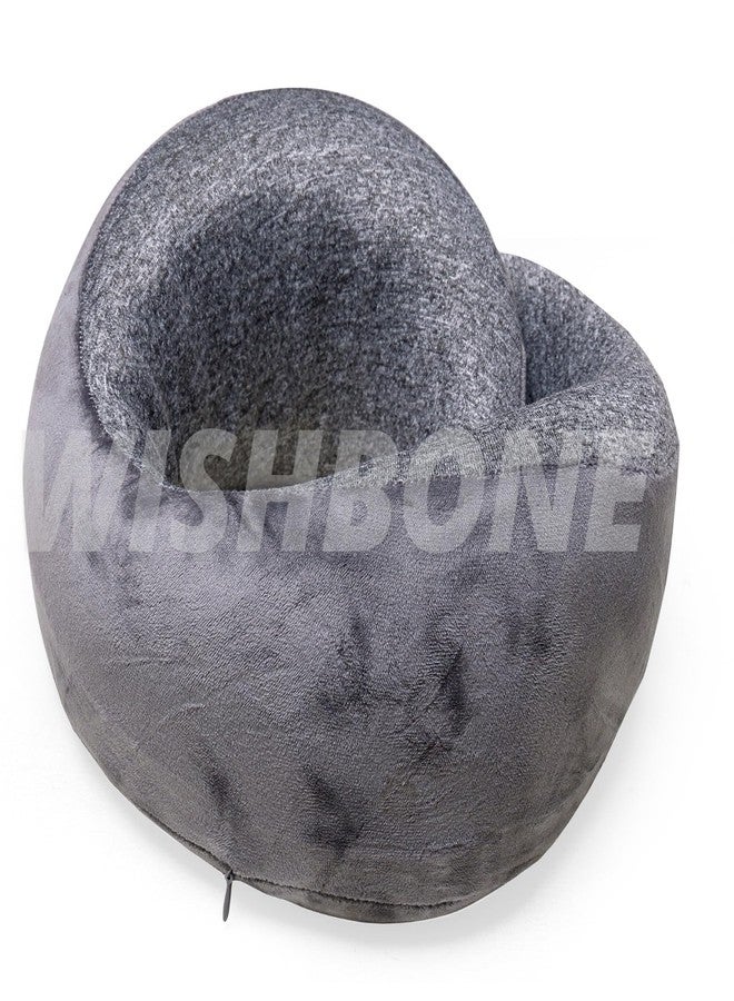 Wishbone Portable Neck Pillow for Travel - Plain Cervical Pillow for Sleeping and Neck Support in Airplane, Car, or Train - Comfortable Travel & Orthopedic Pillow - Image 1