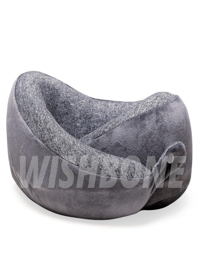 Wishbone Portable Neck Pillow for Travel - Plain Cervical Pillow for Sleeping and Neck Support in Airplane, Car, or Train - Comfortable Travel & Orthopedic Pillow - Image 2