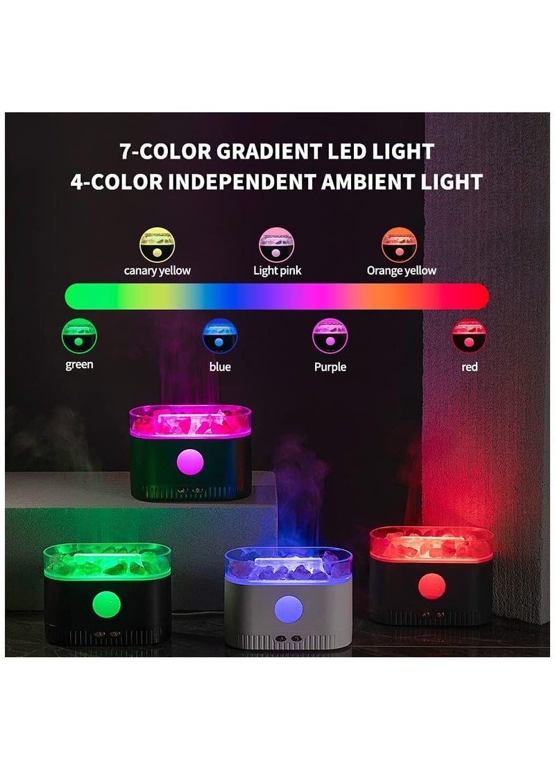 مصباح ملح للزيوت العطرية، 7 ألوان متدرجة، أضواء LED، مرطب بالموجات فوق الصوتية، موزع روائح العلاج العطري، أوضاع رذاذ للمنزل وغرفة النوم والمكتب، إيقاف تلقائي 200 مل - Image 2