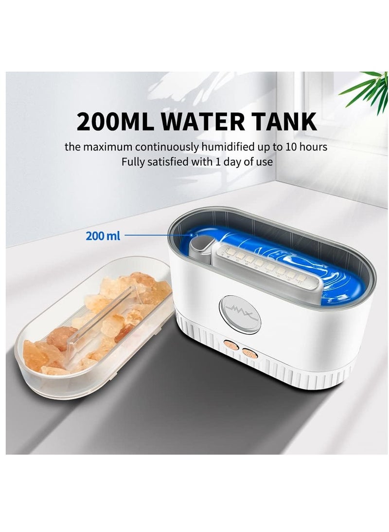 مصباح ملح للزيوت العطرية، 7 ألوان متدرجة، أضواء LED، مرطب بالموجات فوق الصوتية، موزع روائح العلاج العطري، أوضاع رذاذ للمنزل وغرفة النوم والمكتب، إيقاف تلقائي 200 مل - Image 3