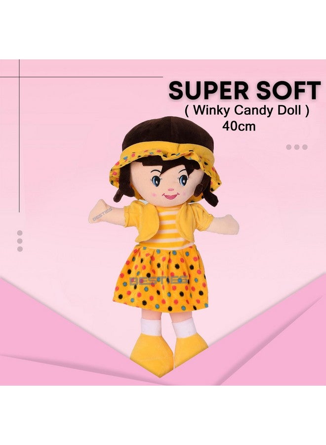 Glance Soft Cute Looking Beautiful Doll | Attractive Stuffed Toys | Grab Your Attention on Little Darling Doll (Yellow Winky Doll, 40 cm) - Image 3