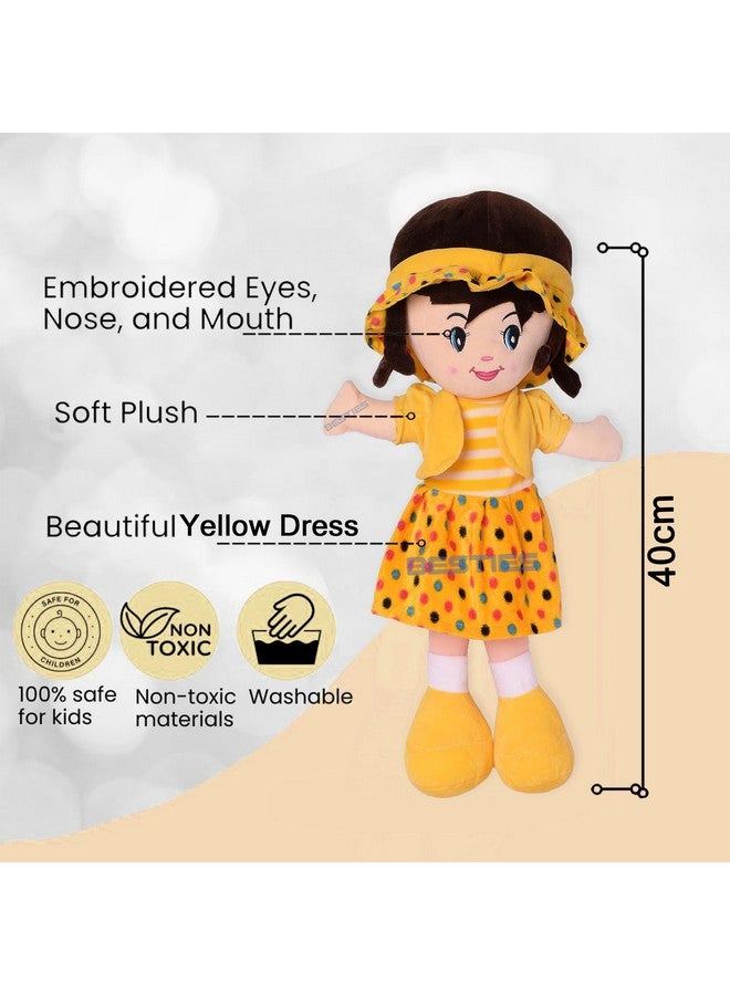 Glance Soft Cute Looking Beautiful Doll | Attractive Stuffed Toys | Grab Your Attention on Little Darling Doll (Yellow Winky Doll, 40 cm) - Image 2