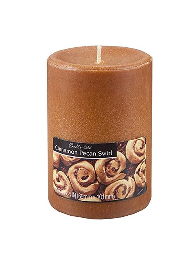 CANDLE-LITE Cinnamon Pecan Scented Pillar Candle 4Inch - Image 2