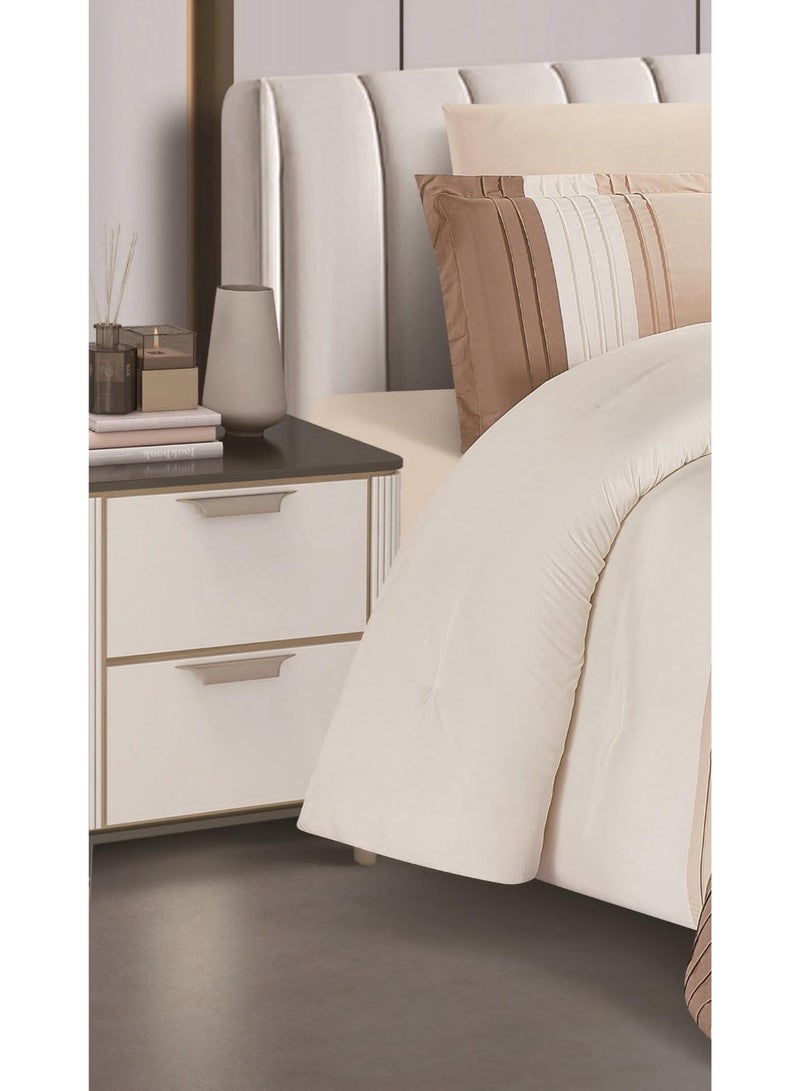 RedRoss *A double bed sheet with a modern striped design and embroidery that adds a touch of elegance, made of microfiber, size 240*260 cm - Image 4