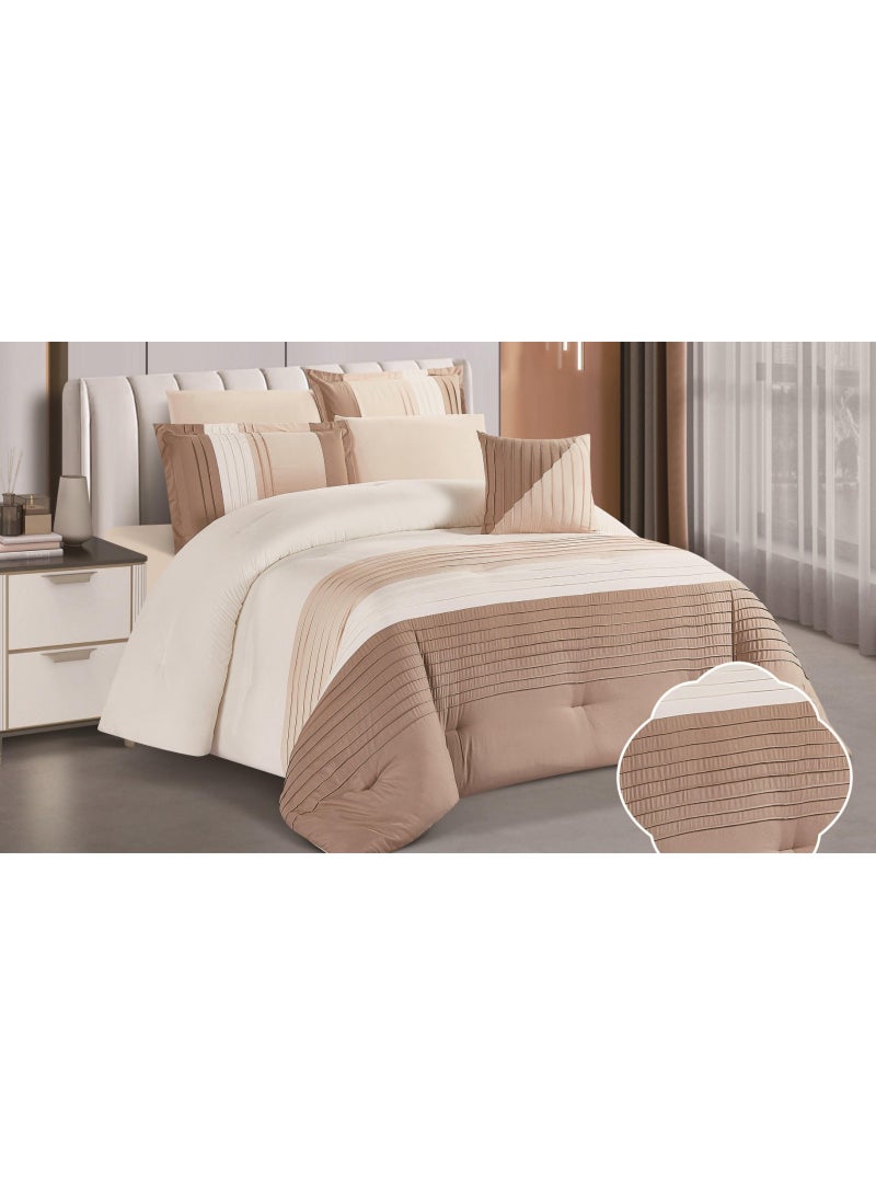 RedRoss *A double bed sheet with a modern striped design and embroidery that adds a touch of elegance, made of microfiber, size 240*260 cm - Image 1