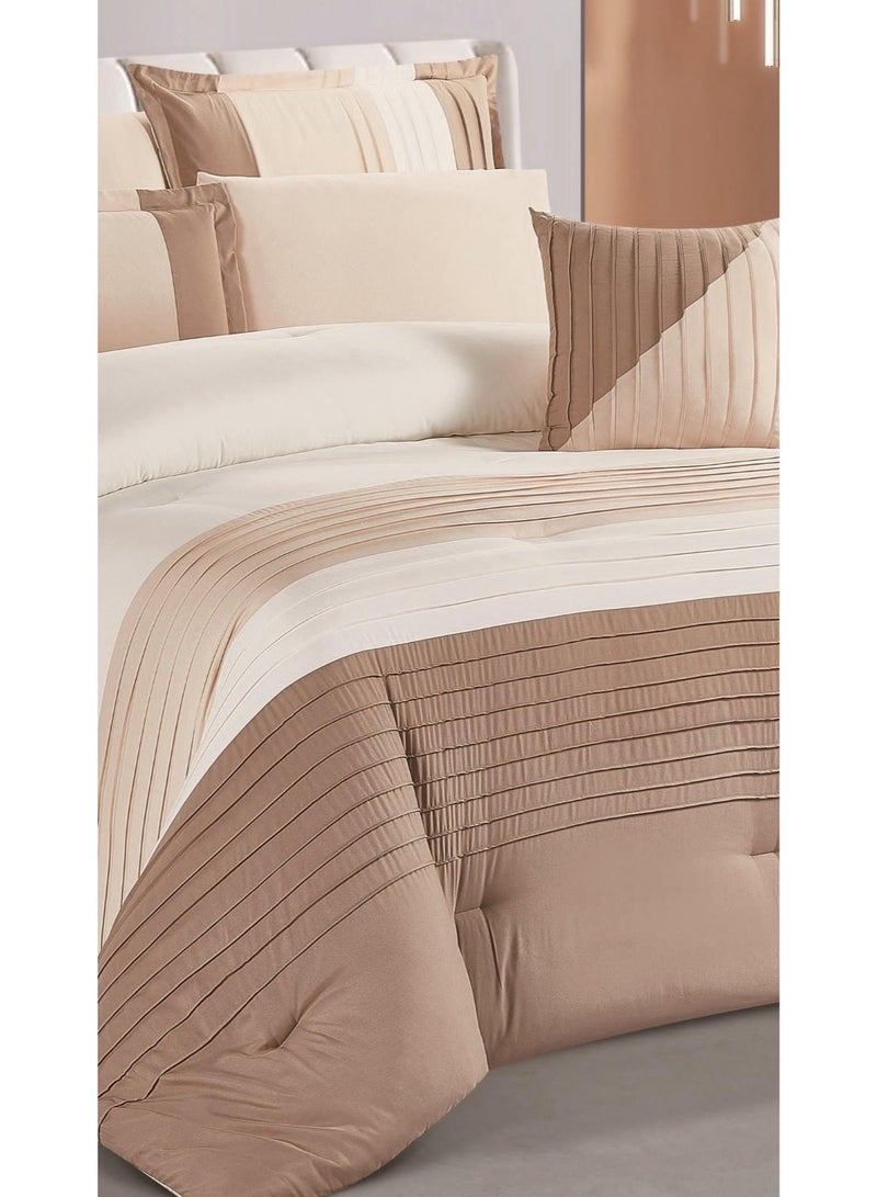 RedRoss *A double bed sheet with a modern striped design and embroidery that adds a touch of elegance, made of microfiber, size 240*260 cm - Image 3