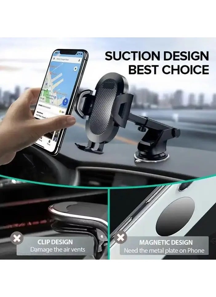 Manvik Car Mobile Phone Holder, Long Arm Mobile Holder Car for Dashboard Windshield Air Vent 【Heat-Resistant Strong Suction Cup】 Car Mobile Holder Compatible with All Smartphones  - Image 3