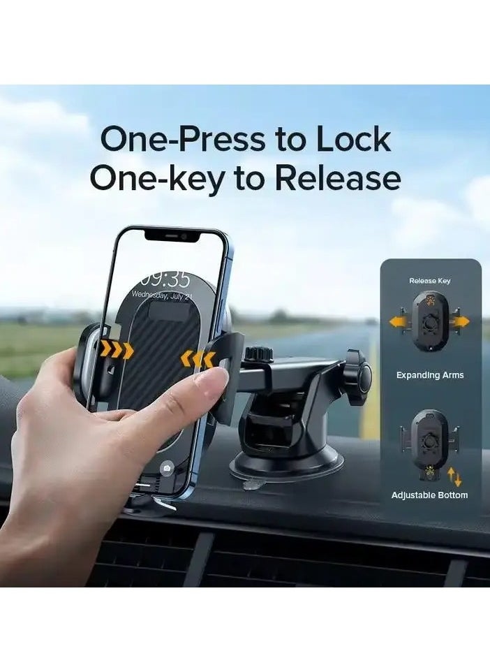 Manvik Car Mobile Phone Holder, Long Arm Mobile Holder Car for Dashboard Windshield Air Vent 【Heat-Resistant Strong Suction Cup】 Car Mobile Holder Compatible with All Smartphones  - Image 4