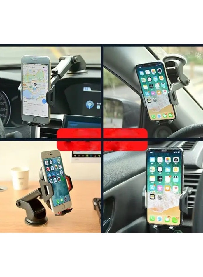 Manvik Car Mobile Phone Holder, Long Arm Mobile Holder Car for Dashboard Windshield Air Vent 【Heat-Resistant Strong Suction Cup】 Car Mobile Holder Compatible with All Smartphones  - Image 5