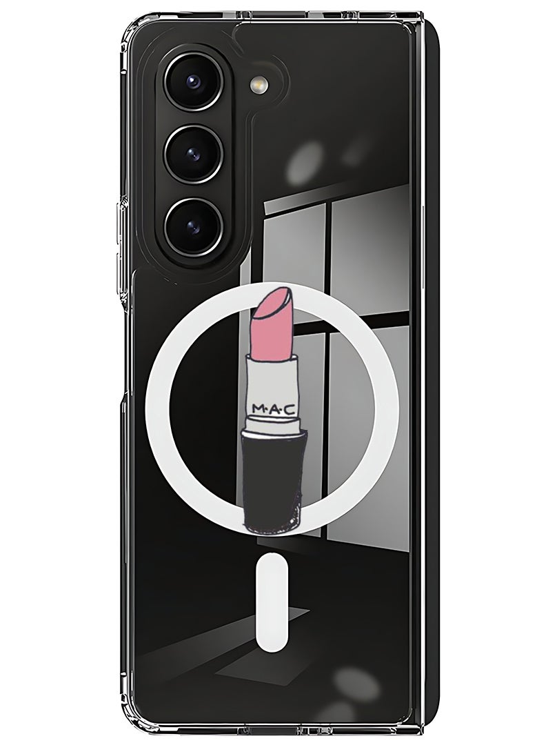 Theodor Magnetic Case for Samsung Galaxy Z Fold 6 Compatible with MagSafe Wireless Charging, Shockproof Phone Bumper Cover Lipstick - Image 1