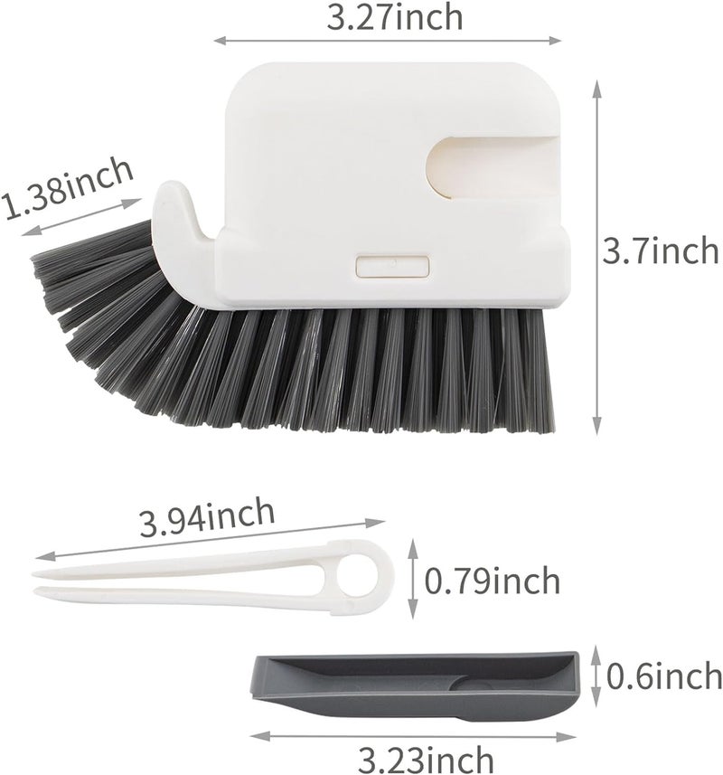 KBZONE Groove Cleaning Brushes - 3 in 1 Window Sill Cleaner Tool with Hard Bristle Crevice Brush for Sliding Door, Window Gap, Tile Lines, Car Vents - Image 2