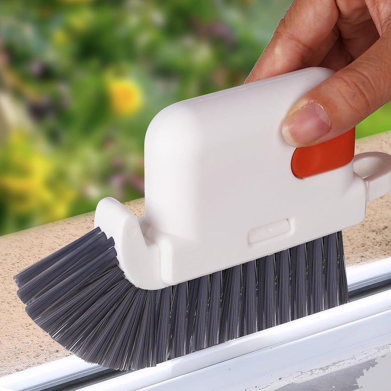 KBZONE Groove Cleaning Brushes - 3 in 1 Window Sill Cleaner Tool with Hard Bristle Crevice Brush for Sliding Door, Window Gap, Tile Lines, Car Vents - Image 1