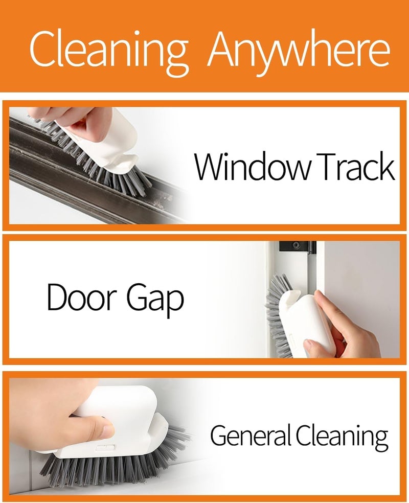 KBZONE Groove Cleaning Brushes - 3 in 1 Window Sill Cleaner Tool with Hard Bristle Crevice Brush for Sliding Door, Window Gap, Tile Lines, Car Vents - Image 4
