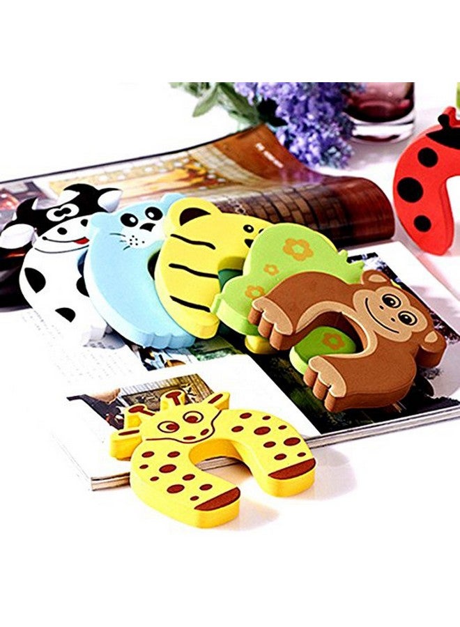SYGA 10 Pcs Children Safety Door Pinch Guard,Door Slam Stopper Soft Foam Door Stopper,Prevents Finger Pinch Injuries and Child or Pet from Getting Locked in Room, Colorful Cartoon Animal Cushion - Random Bundled Finger Hand Safety, Curve Shaped Door Stop Guard - Image 3