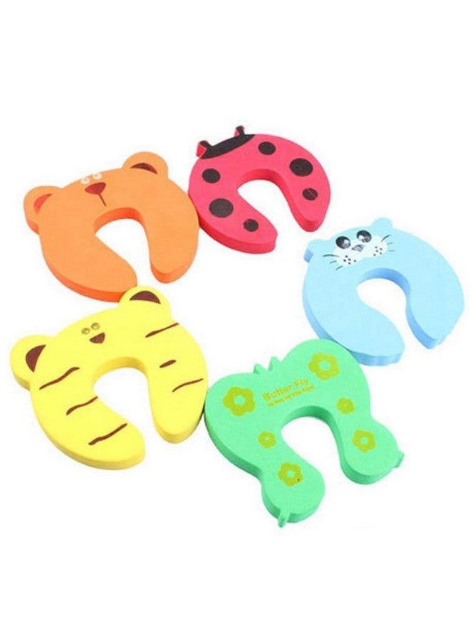 SYGA 10 Pcs Children Safety Door Pinch Guard,Door Slam Stopper Soft Foam Door Stopper,Prevents Finger Pinch Injuries and Child or Pet from Getting Locked in Room, Colorful Cartoon Animal Cushion - Random Bundled Finger Hand Safety, Curve Shaped Door Stop Guard - Image 4