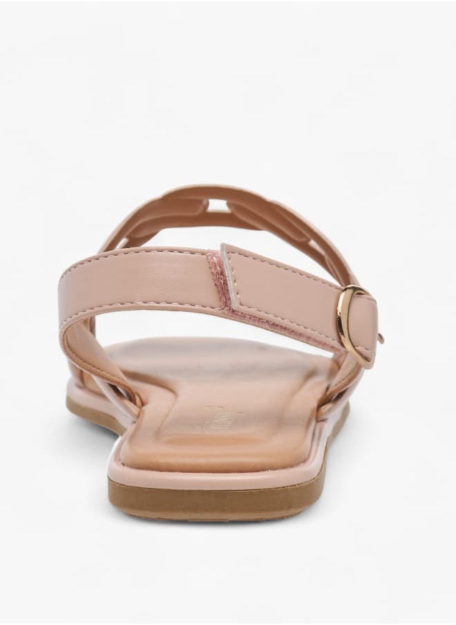Little Missy - Girls Strappy Sandals With Hook And Loop Closure - Image 1
