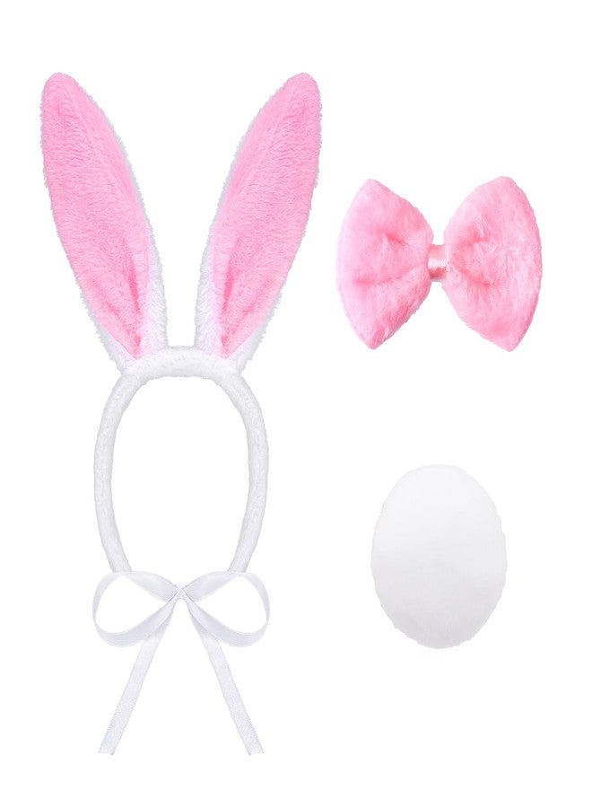 SUMERSHA 3Pcs Easter Dog Bunny Costume Set Pet Plush Rabbit Ears Headband Tail Bow Tie Collar for Small Medium Dogs Cats - Image 1