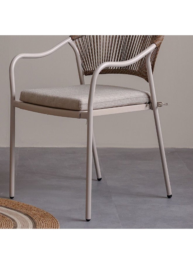 DANUBE HOME طقم شرفة فيتارا 2+1 | طاولة وكراسي | طقم بيسترو 3 قطع لجميع الأجواء مع طاولة قهوة | أثاث تصميم عصري للحديقة الخارجية - متعدد الألوان - Image 2