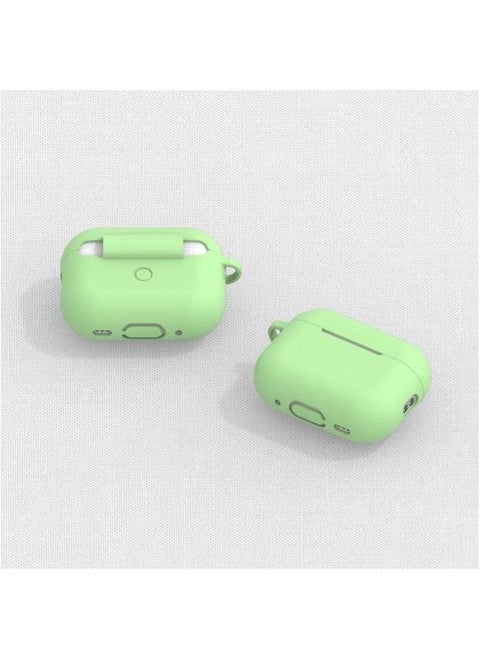 Protective Case For Airpods Pro Apple Third Generation Airpodspro2 Wireless Headset Silicone Case-Color:2260C Tea Green-Applicable Model:Airpods Pro2 (without Ears, One-piece)