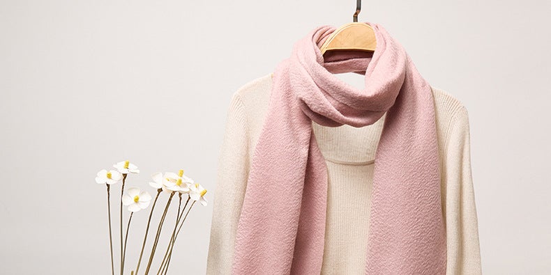 Unisex Inner Mongolia Pure Wool Scarf Lotus root powder 