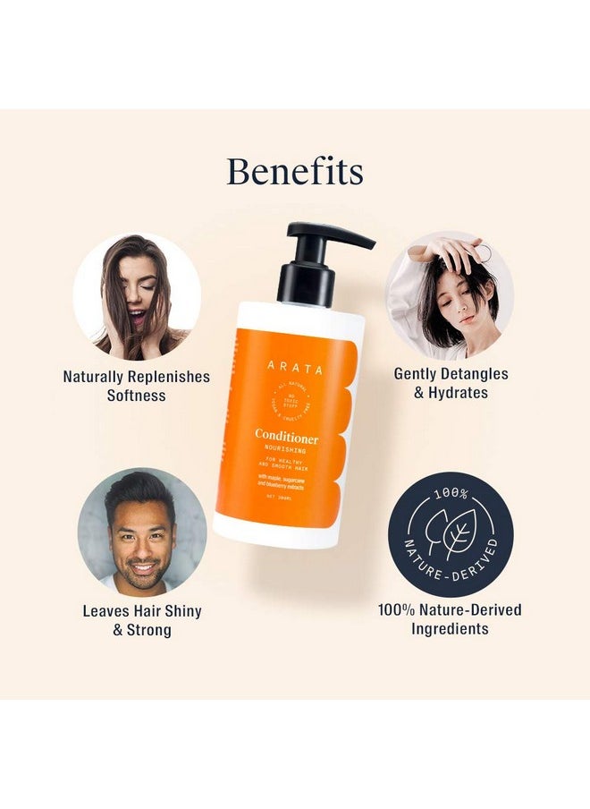 Arata Zero Chemicals - Arata Paraben & Silicon Free Hair Conditioner -300 Ml | With Maple, Sugarcane & Blueberry Extracts | Vegan & Cruelty-Free For Healthy & Smooth Hair | For Women & Men - Image 1