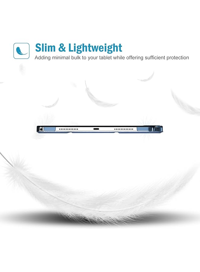 Procases Smart Case For Lenovo Tab M11 11 Inch 2024 Tb330Fu With Pen Holder Slim Stand Tri-Fold Hard Shell Protective Tablet Cover Translucent Back Case Support Auto Wake Sleep -Navy - Image 4