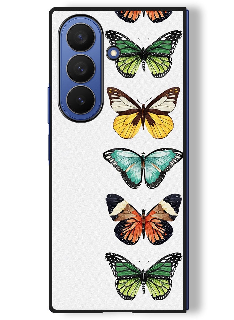 Theodor Case Compatible with Samsung Galaxy Z Fold 7 - 8 Inch Protection Shockproof Bumper Cover Butterflies - Image 1