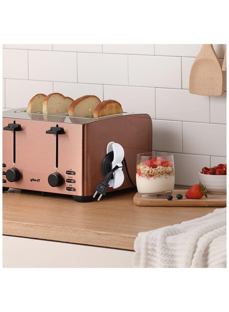 منظم الأسلاك للأجهزة المطبخية  منظم كابلات لف الأسلاك، 4 قطع  منظم أسلاك للأجهزة  كابل لاصق  ترتيب لمطبوخ الضغط، الخلاط، الخلاط الكهربائي، ماكينة القهوة، المقلاة الهوائية - Image 2