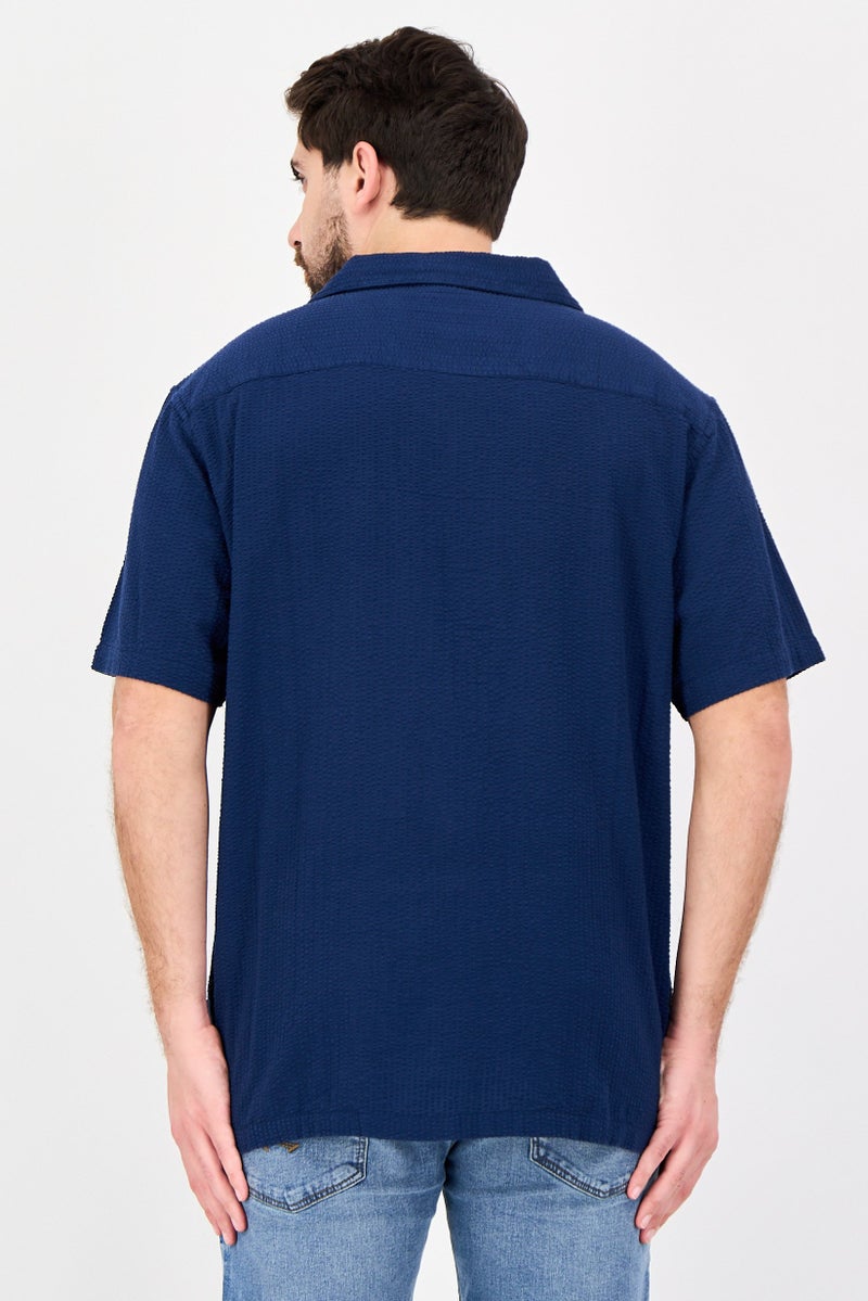 Aeropostale قميص رجالي قصير الأكمام بتصميم مريح ومُحكم، لون كحلي - Image 3