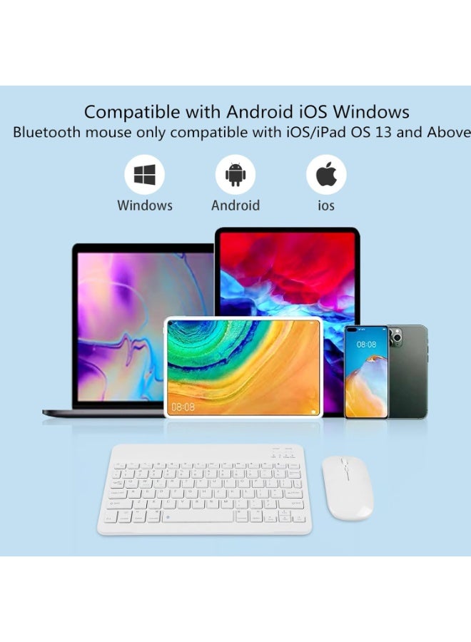 Wireless Bluetooth Keyboard and Mouse Set - Rechargeable Bilingual Keyboard (Arabic & English) and Battery-Powered Mouse (Batteries Not Included), Ultra-Slim Compact Design, Stable and Fast Bluetooth Connection, Compatible with iOS, Android, Windows, Tablets, and Laptops - Image 5