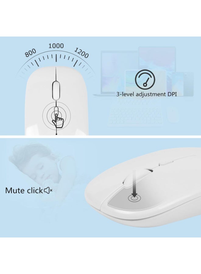 Wireless Bluetooth Keyboard and Mouse Set - Rechargeable Bilingual Keyboard (Arabic & English) and Battery-Powered Mouse (Batteries Not Included), Ultra-Slim Compact Design, Stable and Fast Bluetooth Connection, Compatible with iOS, Android, Windows, Tablets, and Laptops - Image 2