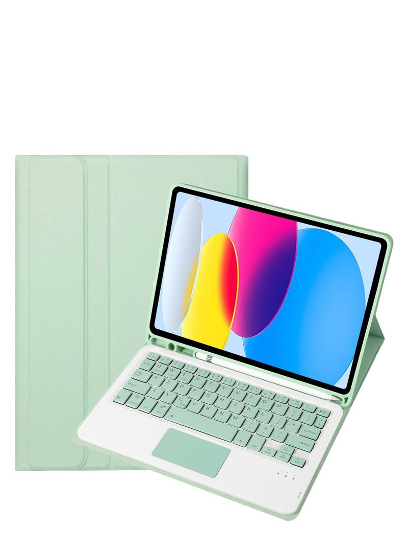 لوحة مفاتيح تعمل باللمس ثنائية اللغة متوافقة مع جهاز Samsung Tab S7/S8 مقاس 11 بوصة T870/T875، لوحة مفاتيح تعمل باللمس قابلة للفصل مع حامل قلم رصاص