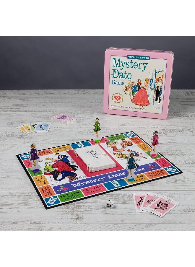 Winning Solutions - Winning Solutions Mystery Date Classic Board Game With Nostalgic Tin Case, Pink - Image 1