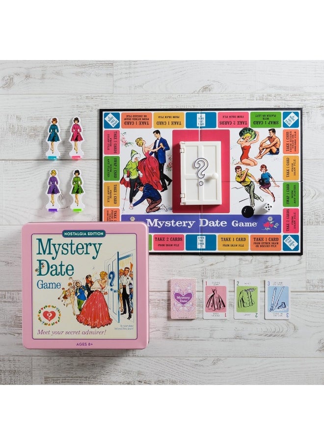 Winning Solutions - Winning Solutions Mystery Date Classic Board Game With Nostalgic Tin Case, Pink - Image 1