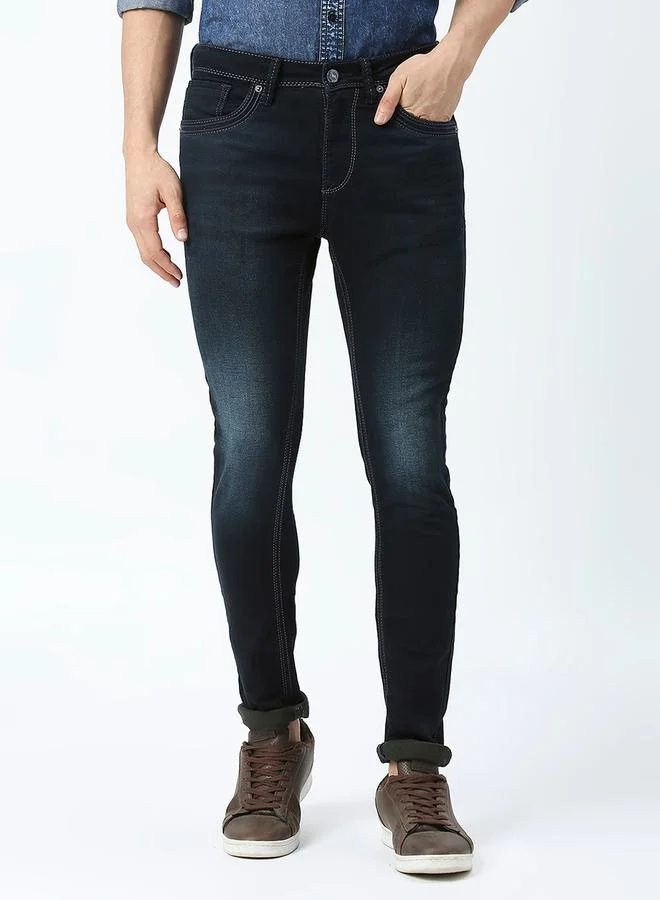 لومان بي جي 3 Mid Rise Low Fade Jeans with Button Closure by Styli