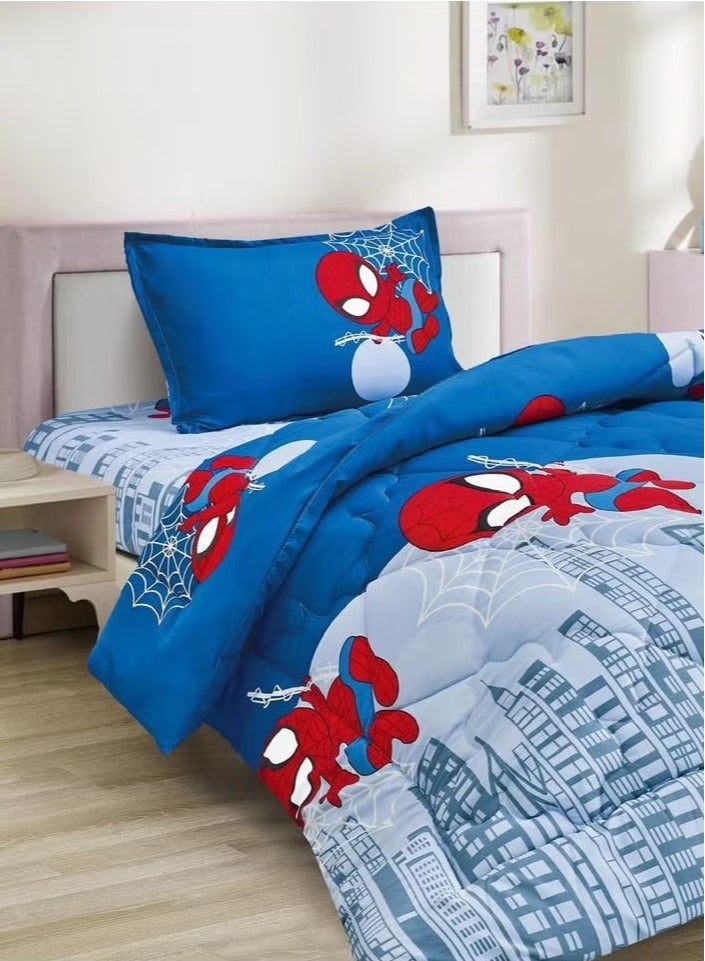 مينج لي لحاف سرير أطفال مقاس مفرد 3 قطع، يتضمن لحاف و ملاءة سرير وغطاء وسادة نوم و غطاء، لحاف خفيف الوزن ويستخدم على الاتجاهين، مناسب لجميع الفصول - Image 2