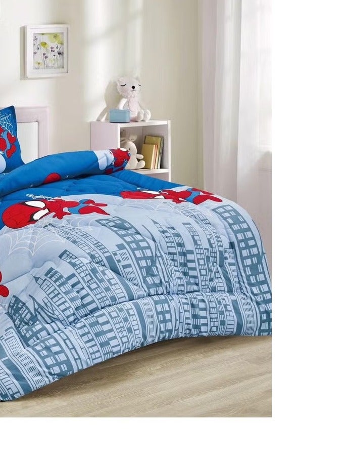 مينج لي لحاف سرير أطفال مقاس مفرد 3 قطع، يتضمن لحاف و ملاءة سرير وغطاء وسادة نوم و غطاء، لحاف خفيف الوزن ويستخدم على الاتجاهين، مناسب لجميع الفصول - Image 3