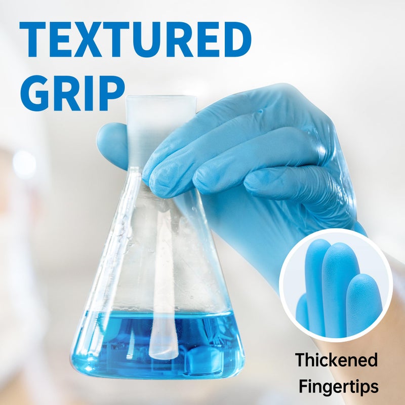 Medguy Powder-Free Nitrile Exam Gloves, 4.5 Mil, 100 Pcs Blue Disposable Latex-Free Food-Safe Medical Cleaning Cooking Gloves (Large) - Image 3